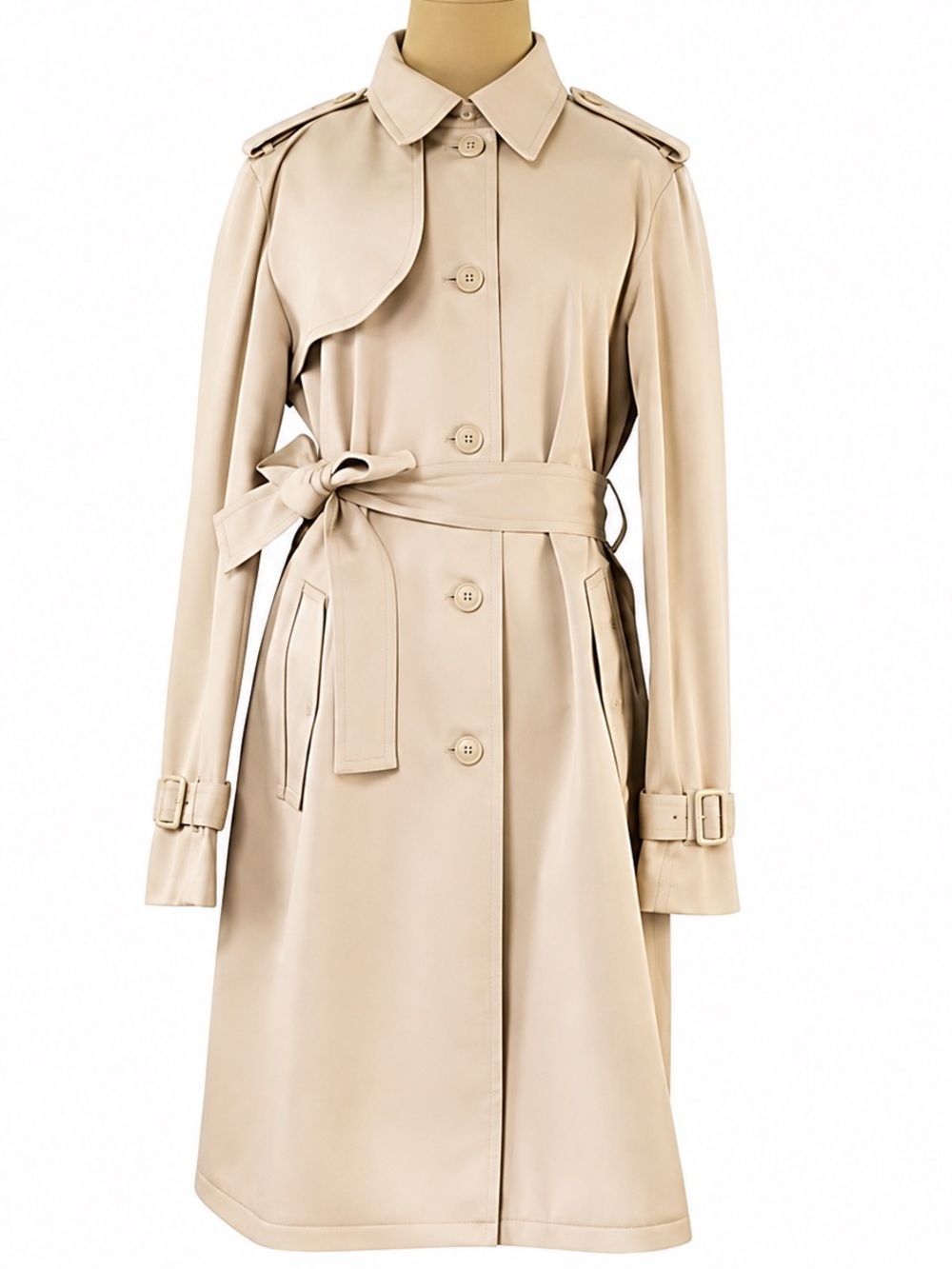 Marc By Marc Jacobs Light Beige Trench Coat with Tie Belt